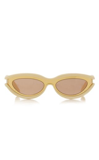 Bottega Veneta + Round Cat-Eye Rubber Sunglasses
