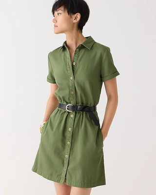 J.Crew + Button-Front Chino Dress