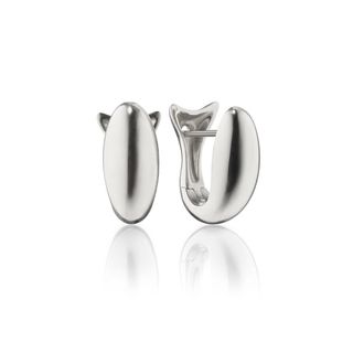 Monica Rich Kosann + Sterling Silver Large Perseverance Sculptural Fish Huggie Earrings