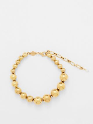 Anni Lu + Goldie Beaded 18kt Gold-Plated Bracelet