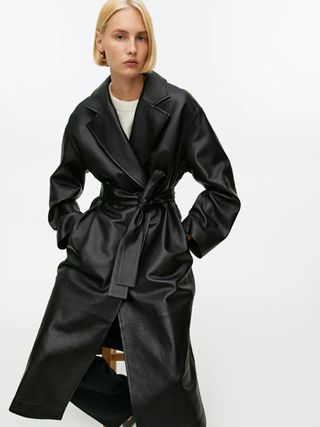 Arket + Belted Leather Coat