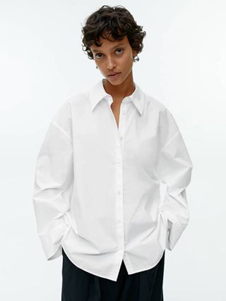 Arket + Relaxed Poplin Shirt in White