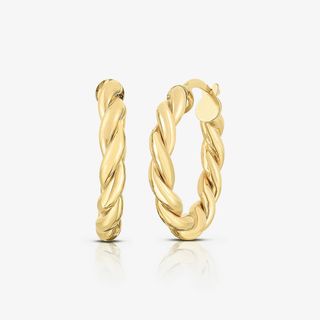Ring Concierge + Gold Twisted Hoops
