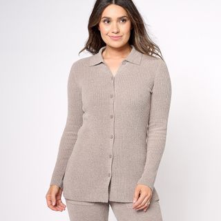 Barefoot Dreams + Cozy Chic Ultra Lite Ribbed Button Down Cardigan