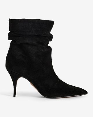 Brian Atwood for Express + Suede Slouch Thin Heeled Boots