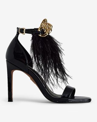 Brian Atwood for Express + Feather Chain Heeled Sandals