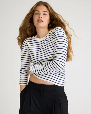 J.Crew + Perfect-Fit Long-Sleeve Crewneck T-Shirt With Buttons