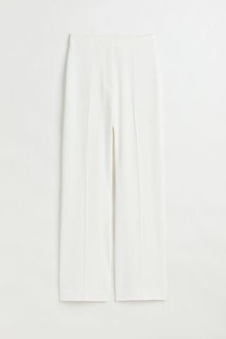 H&M + Wide Trousers in White