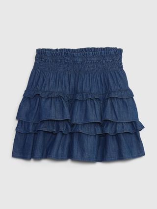 Gap × LoveShackFancy + Kids Denim Flippy Skirt With Washwell