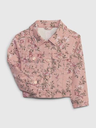 Gap × LoveShackFancy + Toddler Floral Icon Denim Jacket With Washwell