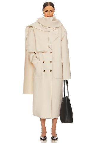 Helsa + Oversized Coat With Detachable Scarf