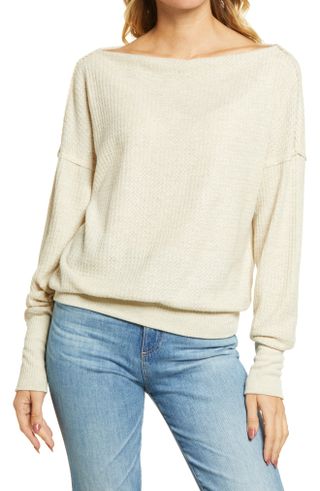 Treasure & Bond + Off the Shoulder Thermal Knit Top