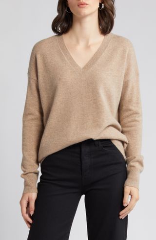 Nordstrom Signature + Cashmere V-Neck Sweater