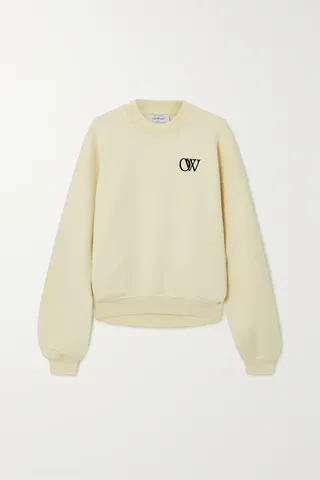 OFF-WHITE + Printed Cotton-Jersey Sweatshirt