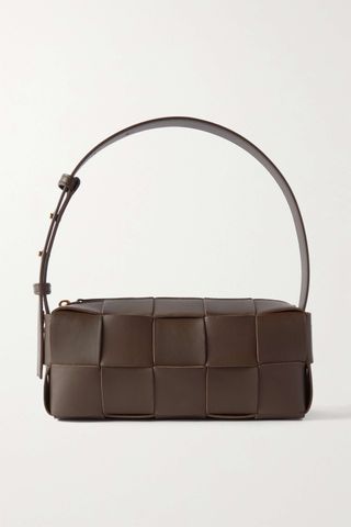 Bottega Veneta + Cassette Small Intrecciato Leather Shoulder Bag