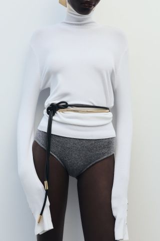 Zara + Tubular Piece Leather Belt
