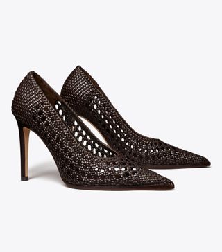 Tory Burch + Woven Pointed Pumps