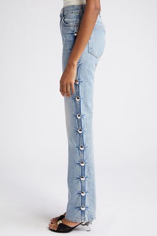 Khaite + Danielle Studded Straight Leg Jeans