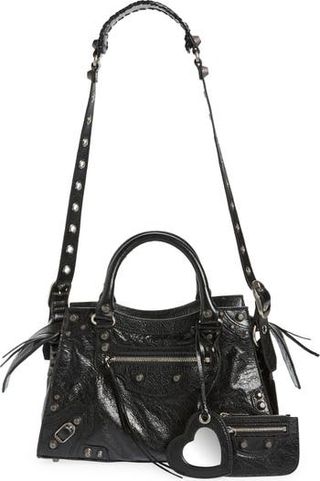 Balenciaga + Small Neo Cagole Leather Shoulder Bag