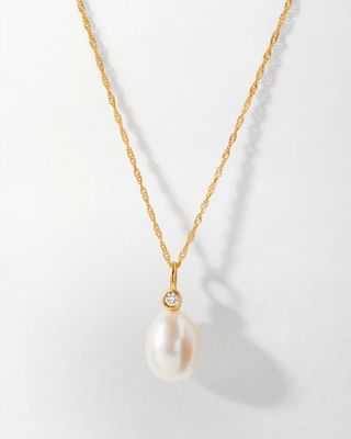 Edge of Ember + Pearl Diamond Necklace