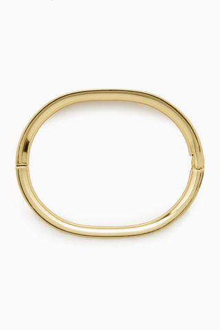 Cos + Recycled Brass Hinged Bangle in Gold