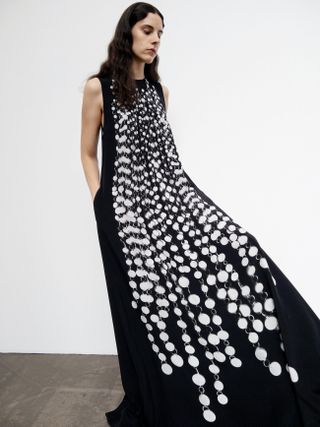 Raey + Bead Print Silk-Satin Maxi Dress