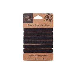 Wild & Stone + Plastic Free Hair Ties Black 6 Pack