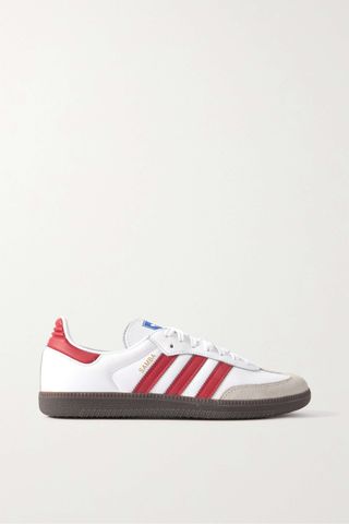 Adidas Originals + Samba OG Leather-Trimmed Suede Low-Top Sneakers