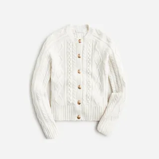 J.Crew + Cable-knit cardigan sweater