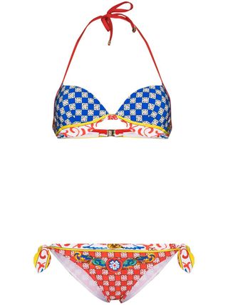 Dolce & Gabbana + Carretto-Print Bikini Set