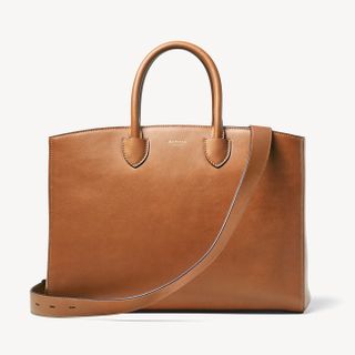 Aspinal of London + Madison Tote in Smooth Tan