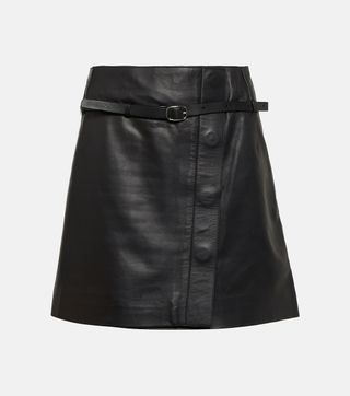 Yves Salomon + Wrap Leather Miniskirt