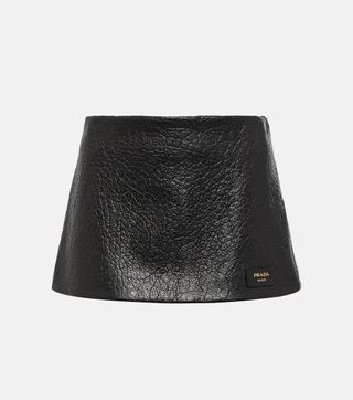 Prada + Low-Rise Leather Mini