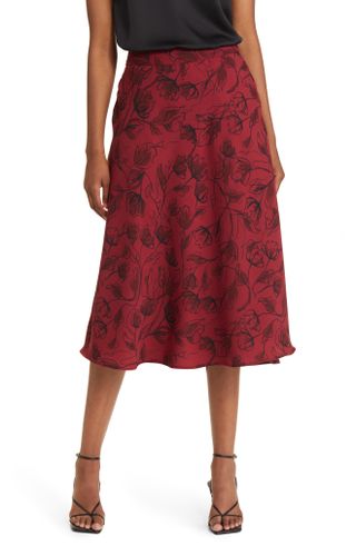 Nordstrom + Luxe Drape A-Line Skirt