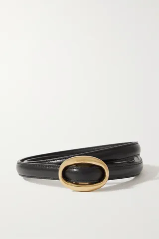 Saint Laurent + Glossed-Leather Belt