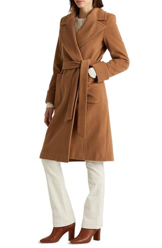 Lauren Ralph Lauren + Wool Blend Wrap Coat