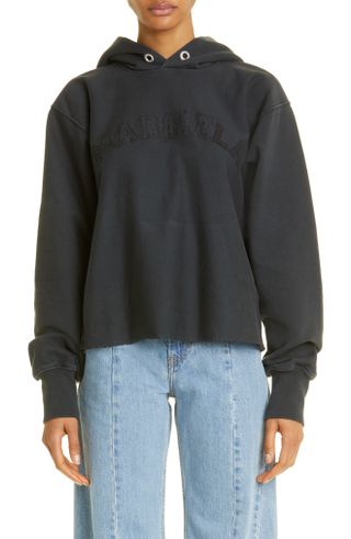 Maison Margiela + Distressed Appliqué Logo Cotton Hoodie