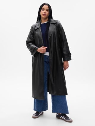 Gap + Faux-Leather Trench Co