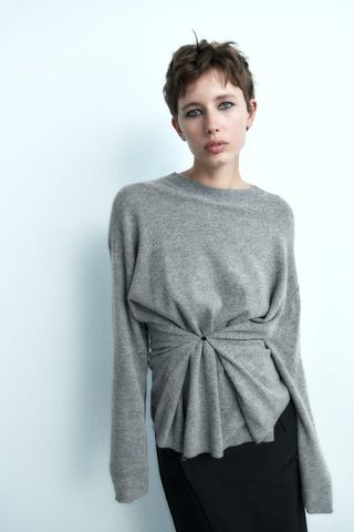 Zara + Multi-Positional Wool Blend Sweater