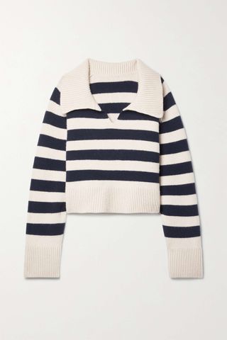 Khaite + Franklin Striped Cashmere Sweater