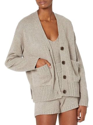 Amazon + The Drop Brigitte Chunky Button Front Pocket Ribbed Cardigan