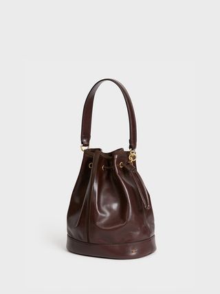 Rouje + Large Bucket Bag in Brown Leather