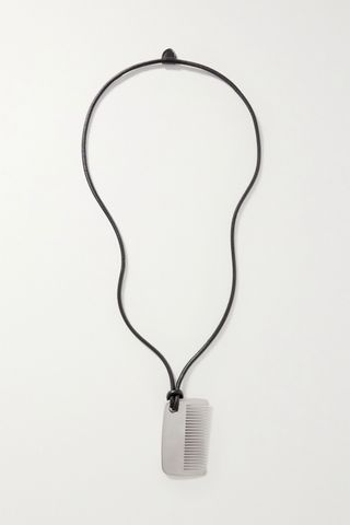 The Row + Comb Silver-Tone and Leather Necklace