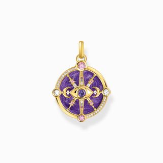 Thomas Sabo + Yellow-Gold Plated Pendant with Cold Enamel and Colourful Stones