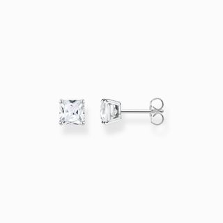 Thomas Sabo + Ear Studs with White Stone in 925 Sterling Silver