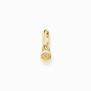 Thomas Sabo + Single Hoop Earring with Eyelet For Charms in Yellow-Gold Plated