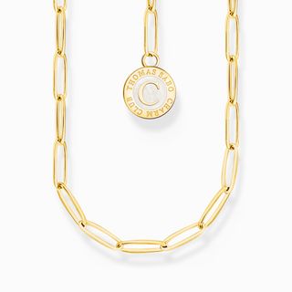 Thomas Sabo + Member Charm Necklace With White Charmista Disc Gold Plated