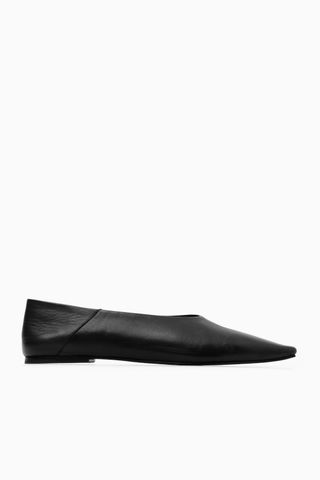 Cos + Pointed Leather Ballet Flats