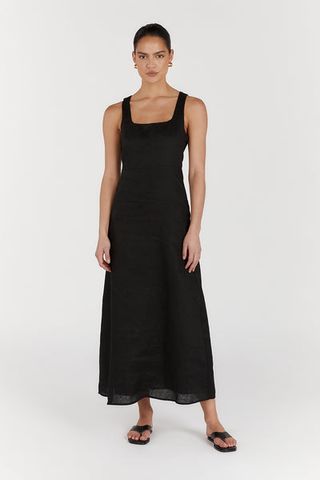 Dissh + Shannon Black Linen Midi Dress