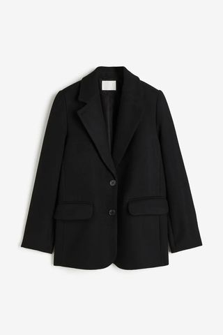 H&M + Single-Breasted Jacket in Black